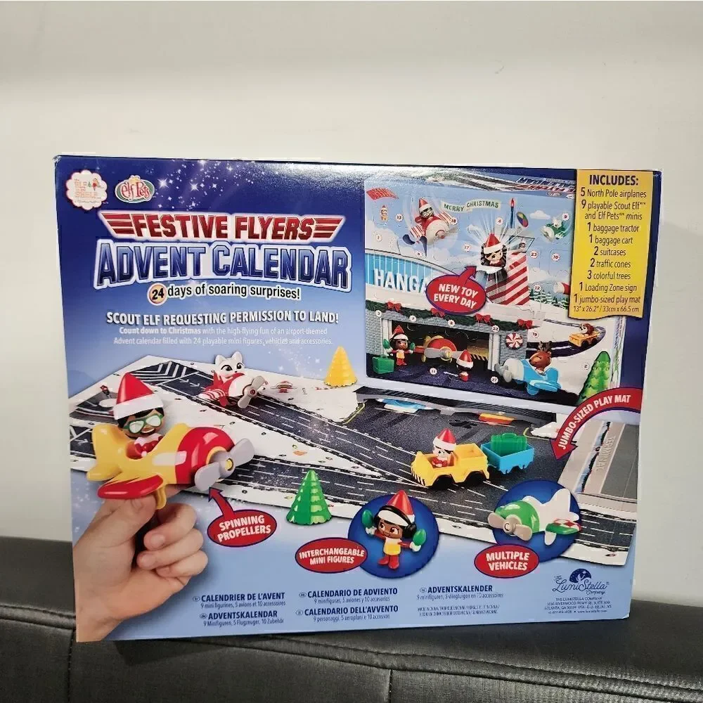 The Elf on the Shelf Festive Flyers Advent Calendar, Includes 24 mini figures